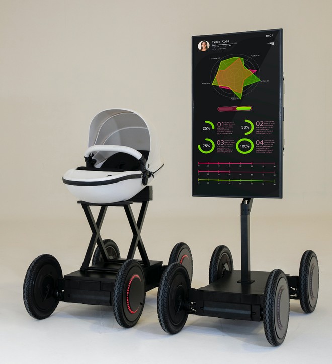 Robô MobED foi projetado para servir de suporte a coisas leves e pesadas, sem deixa-las instáveis sobre a base | Foto: Divulgação/Hyundai