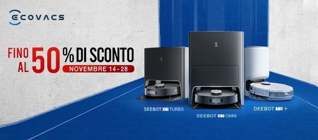 ECOVACS sconta i robot aspirapolvere per il Black Friday: ecco le