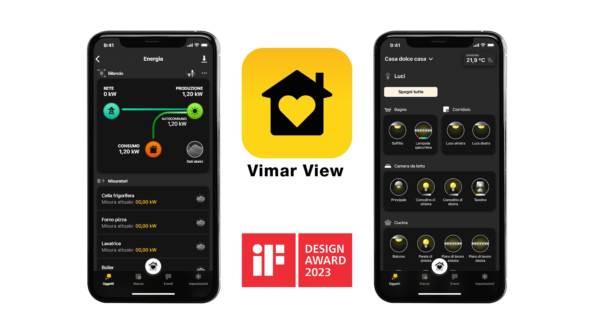 Vimar View nuova app per i dispositivi connessi. Vince l'iF Design Award 2023