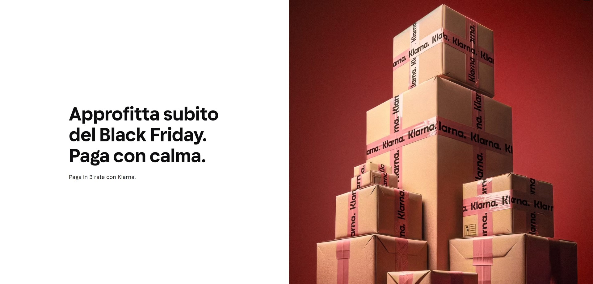 Black Friday 2023: acquista con Klarna in 3 rate e zero interessi