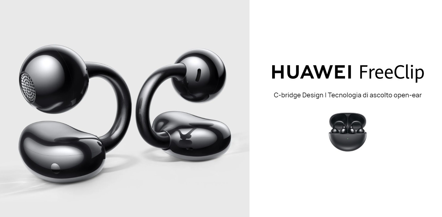 Huawei FreeClip, subito disponibili le nuove cuffie TWS: in regalo la HUAWEI  Band 8 