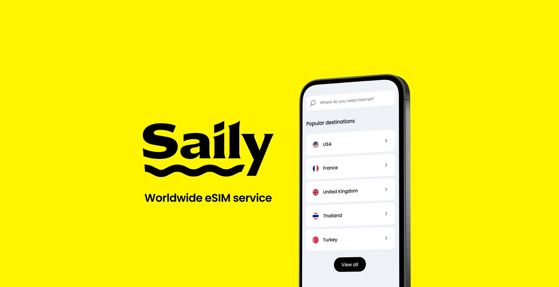 avec Saily, vous pouvez naviguer partout dans le monde