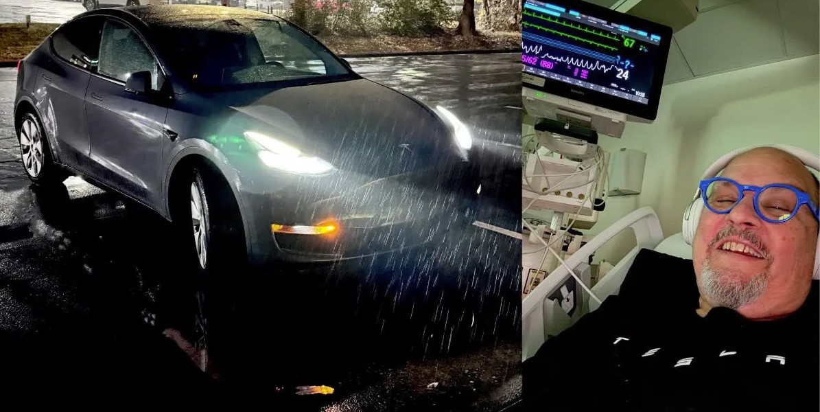 Ele sofre um ataque cardíaco, dirige um Tesla Model Y sozinho até o hospital e salva sua vida