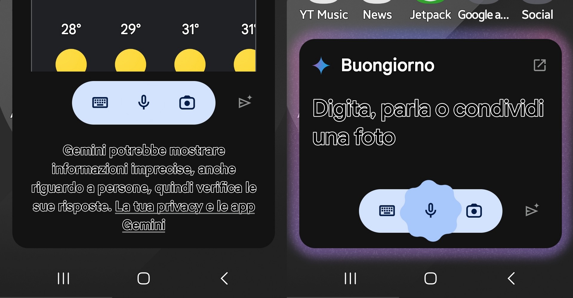 Gemini si rinnova con un nuovo pannello fluttuante luminoso su Android