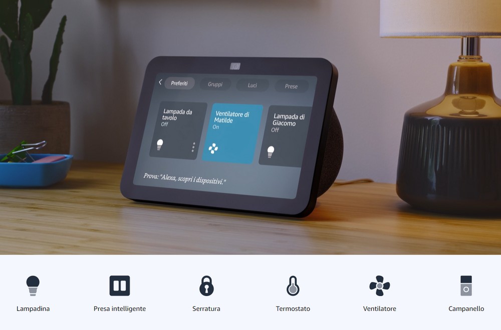 Echo Show 8 (3ª Gen) – Altoparlante Smart Con Alexa – Colore Bianco – Nuovo Sigillato
