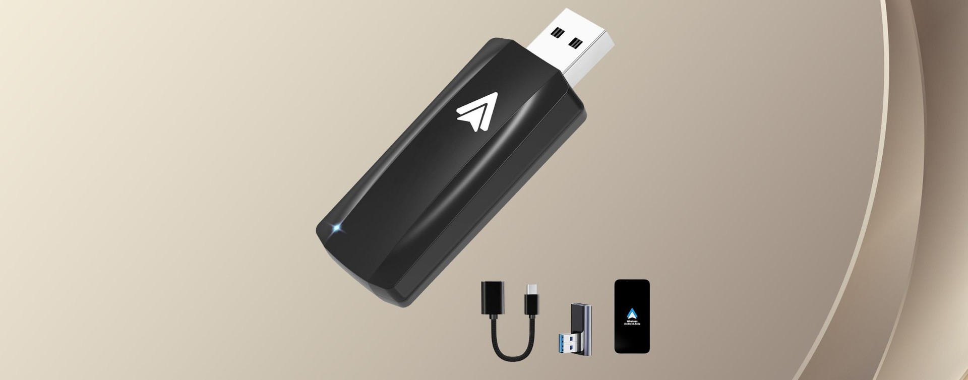 Adattatore Android Auto Wireless con NFC, Adattatore Wireless Android Auto per Aggiornare Android Auto Cablato di Fabbrica, Plug and Play, 5.8G Dongle Android Auto Compatibile con Android 11+, USB C/A