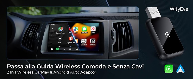 Ottocast Wireless CarPlay Adapter Adattatore U2AIR Pro Wired to Wireless CarPlay Dongle Senza