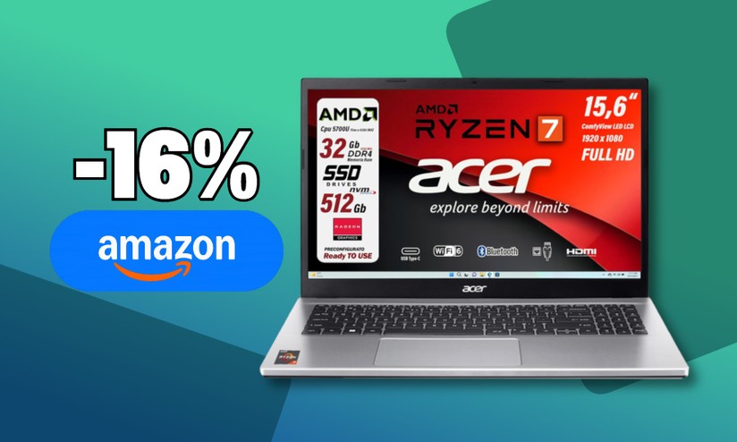 Notebook Acer con Ryzen 7 e 32GB di RAM: produttività al top a