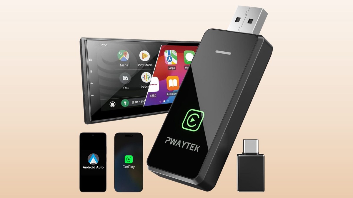 Compatibile IOS 10 Android 11 Adattatore Wireless CarPlay E Android Auto 3 In 1 - Upgrade 2025 Plug & Play Connettore Auto Bluetooth