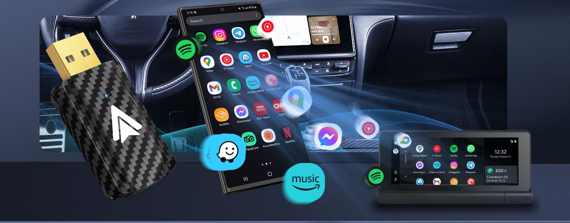 Adattatore Wireless CarPlay Con YouTube E Netflix - Per Auto Dal 2016, Compatibile Con IPhone
