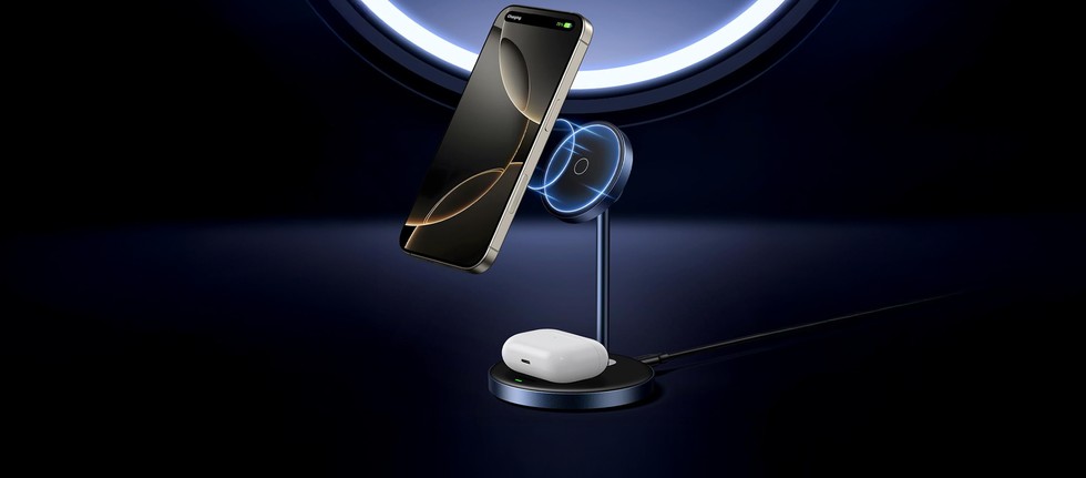 UGREEN MagFlow Caricatore Wireless, Stazione Di Ricarica