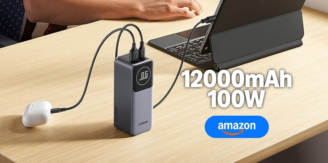 UGREEN Nexode Mini 100W 12000mAh Power Bank 20000mAh Batteria esterna portatile PD PowerBank per iPhone 17 pro 16 Ricarica rapida