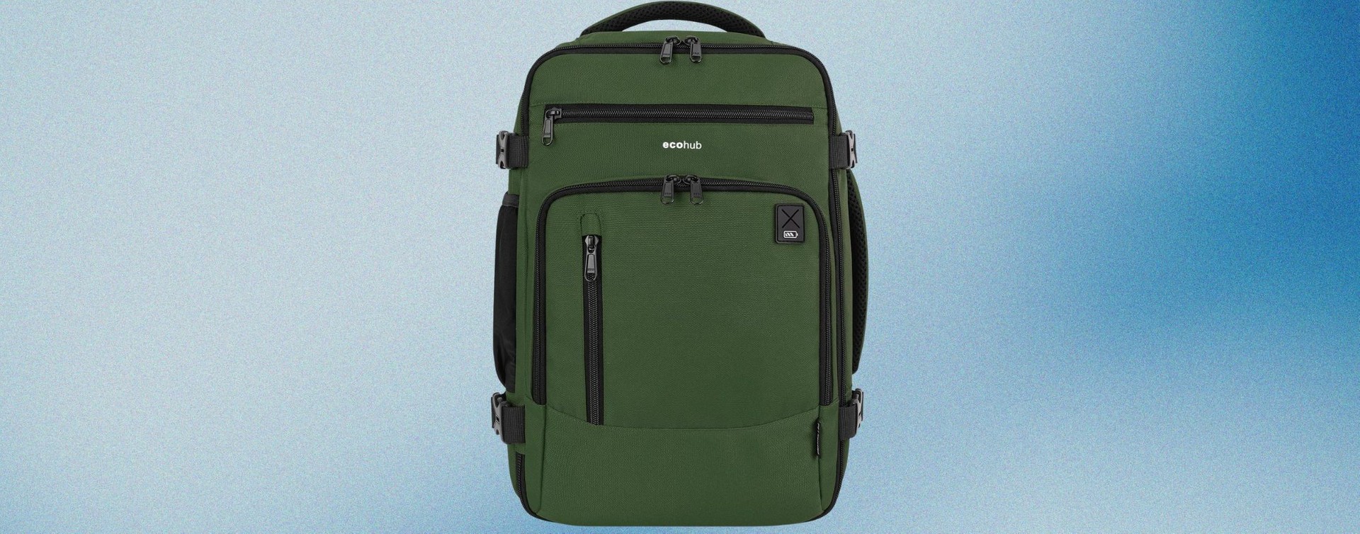 Zaino Ryanair 40x20x25 ECOHUB - Bagaglio A Mano Leggero In PET Riciclato - Verde - Foto 8