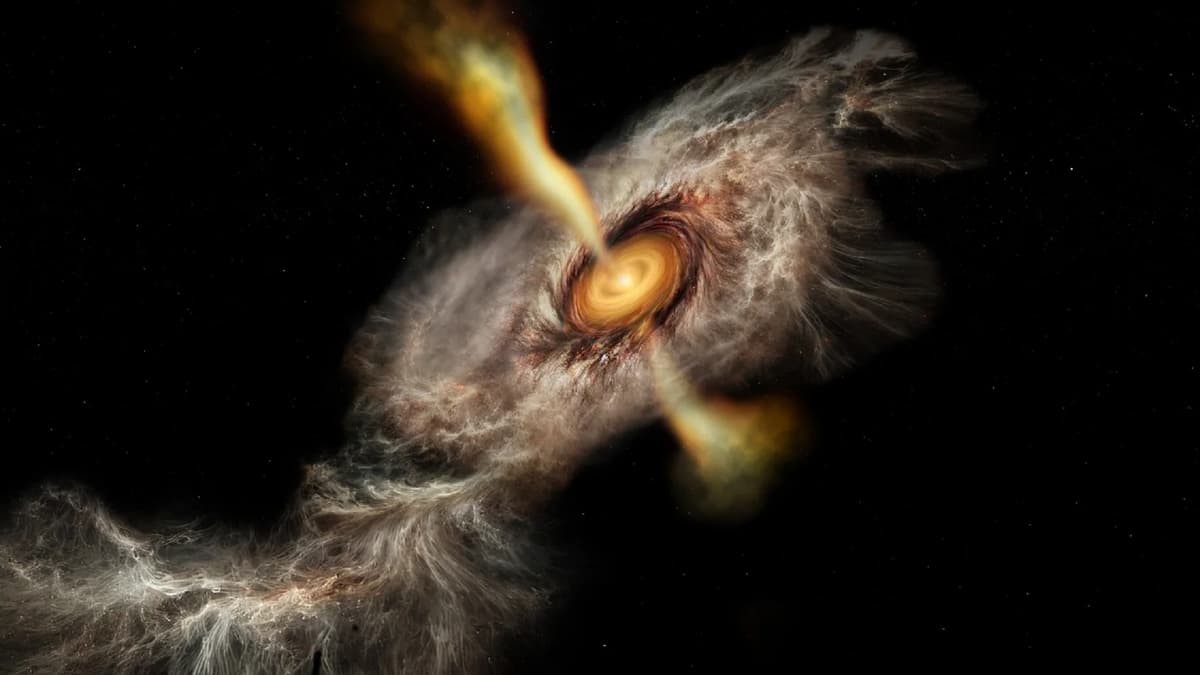 Identificata giovane stella che divora gas durante il processo di crescita