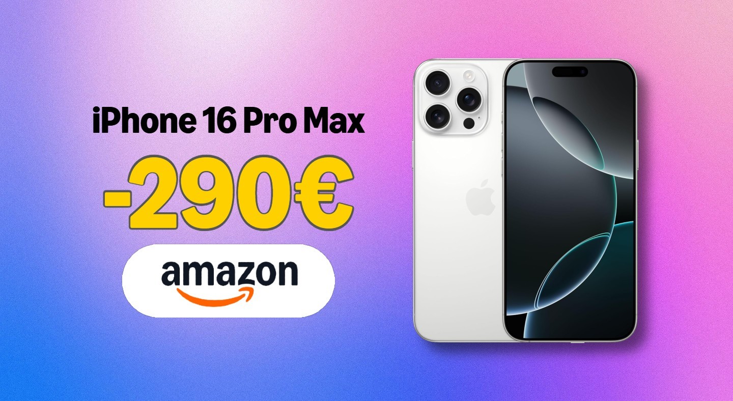 iPhone 16 Pro Max: il camera-phone da 6,9'' è scontato di 290