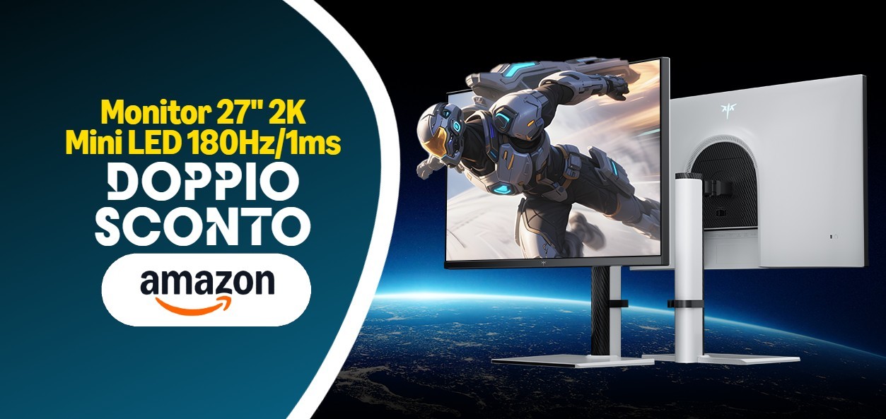 Monitor Mini LED 2K a 180Hz: ottimo prezzo con la promo Amazon