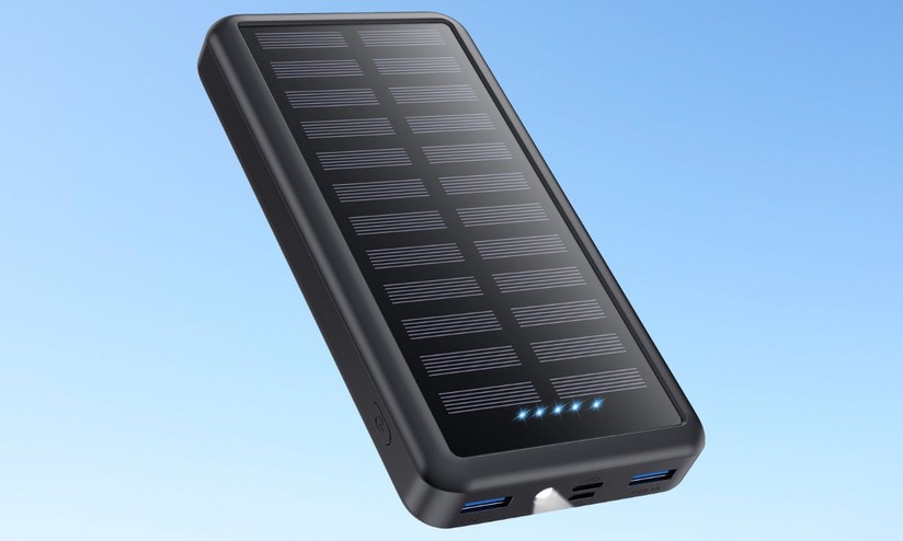 Sudrov Caricatore solare Power Bank, 42800 mAh, caricabatterie portatile wireless con USB-C in/output, ricarica rapida QC3.0, 15 W, 4 porte, batteria esterna integrata a doppio led torce per iPhone