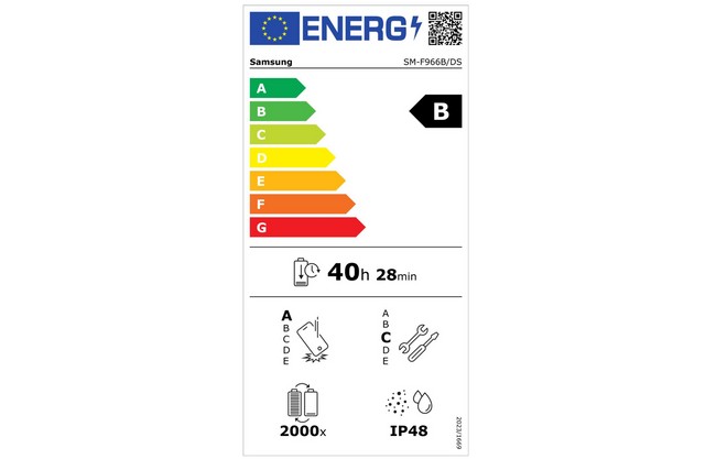Galaxy Z Fold 7, the energy label reveals some details before the launch