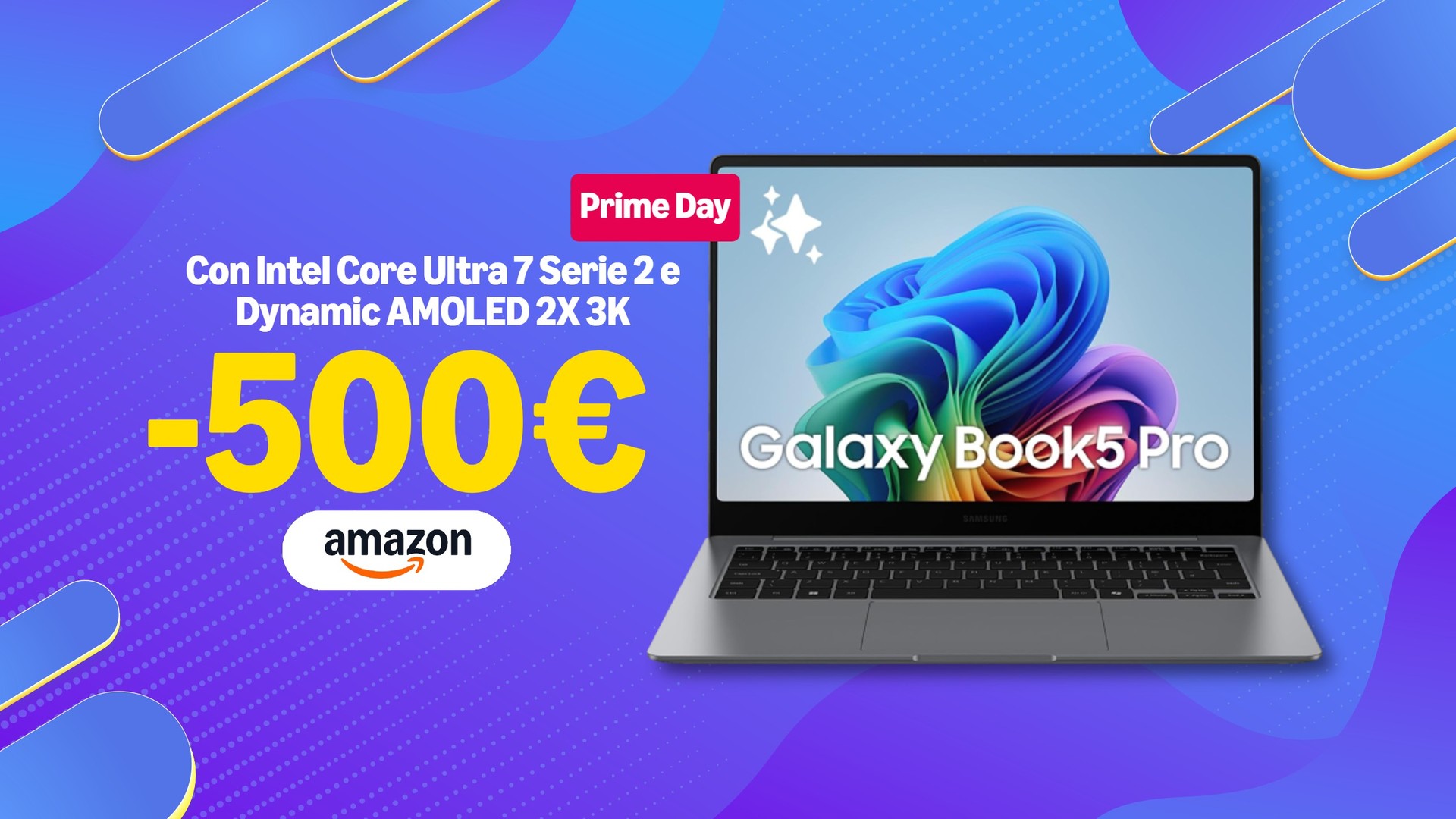 Samsung Galaxy Book5 Pro: sconto di 500 e minimo storico con il Prime Day