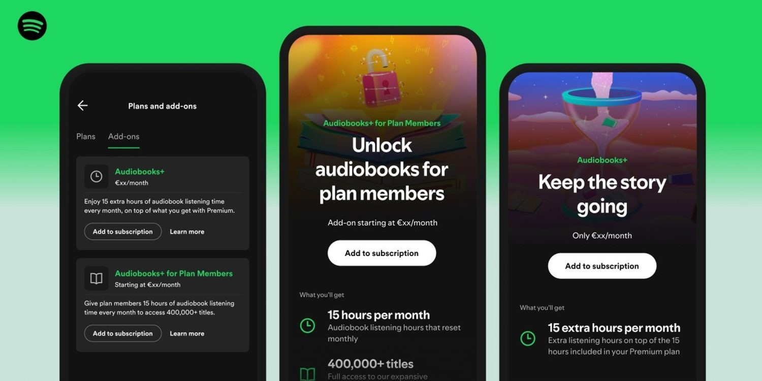 Spotify, audiolibri condivisi: una novità per i piani Family e Duo