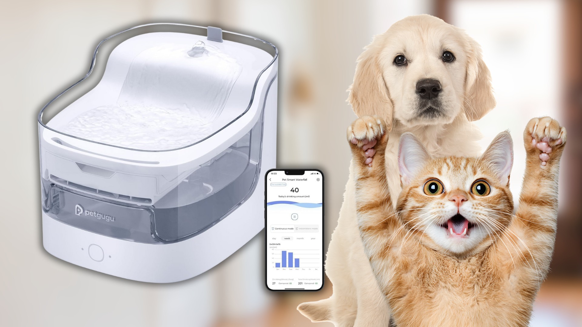 Petgugu PF1 è la fontanella smart geniale per cani e gatti