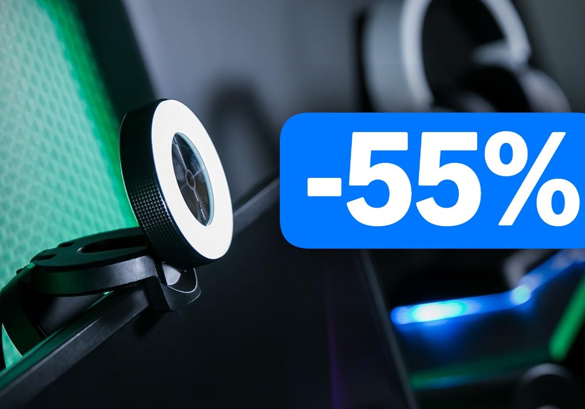 Razer Kiyo Webcam Con Anello Luce Integrato - HD 1080p/720p60, Autofocus, Per Streaming - Nero - Foto 5