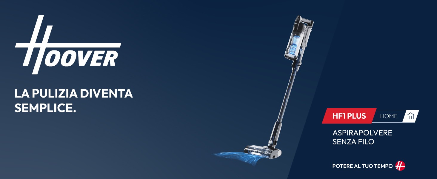 Aspirapolvere Senza Fili Hoover HF1 Plus – Autonomia 45 Min, Spazzola Anti-Twist, Tubo Flex, Modalità Turbo, LED, Per Peli Animali