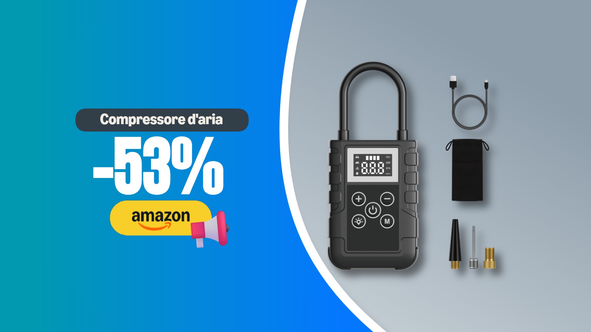 Compressore 150psi 12000mah Compressore Aria Portatile Yanace 150PSI - Batteria 12000mAh, 4x Più Veloce, Per Auto, Bici, Palloni Gonfiatore Elettrico 150PSI 12000mAh