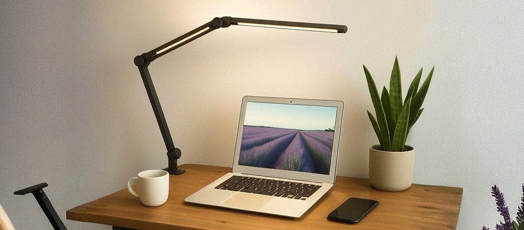 Lampada LED da scrivania Orbit, induzione, dorata