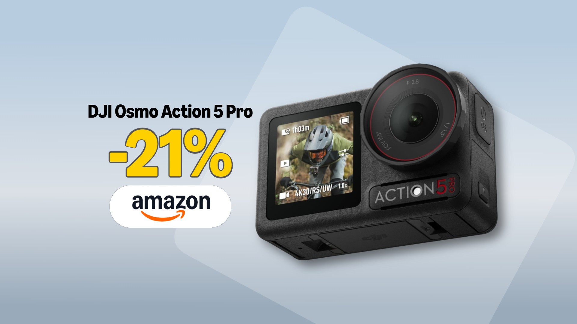 Kit DJI Per Riprese In Terza Persona Su Casco – Base Adesiva Curva, Asta In Fibra Di Carbonio 28 Cm, Per Osmo Action E Osmo 360