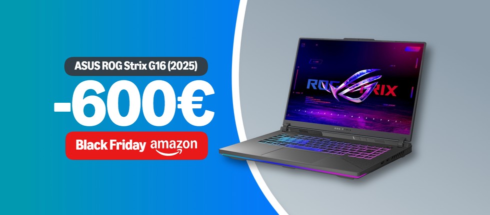 ASUS ROG Strix G16 con RTX 5070: crollo di 600€ con il Black Friday