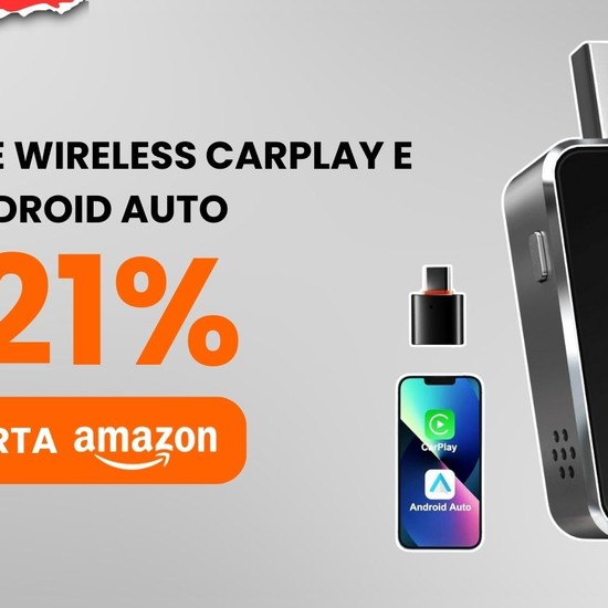 Adattatore Wireless Per Android Auto E Apple CarPlay - Trasforma La Connessione Cablata In Wireless, Compatibile Con Auto Dal 2015, Plug & Play