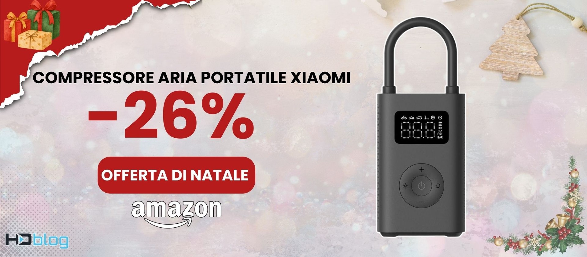 Smiling Shark Compressore Aria Portatile, AP-01 Gonfia Gomme 12V 150PSI