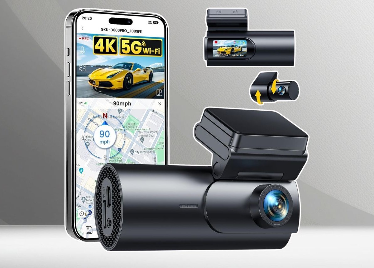 Dash Cam Auto 4K+1080P Con GPS E WiFi – Doppia Telecamera Anteriore E Posteriore, Visione Notturna, Registrazione In Loop E Parcheggio 24H