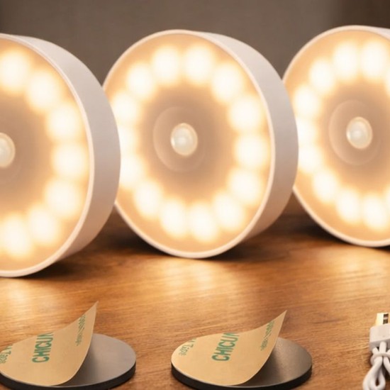 Luce Notturna LED EMOS – Set Da 2 Con Adesivo, A Batteria, 15 Lm, Bianco Caldo, Per Camerette E Corridoi