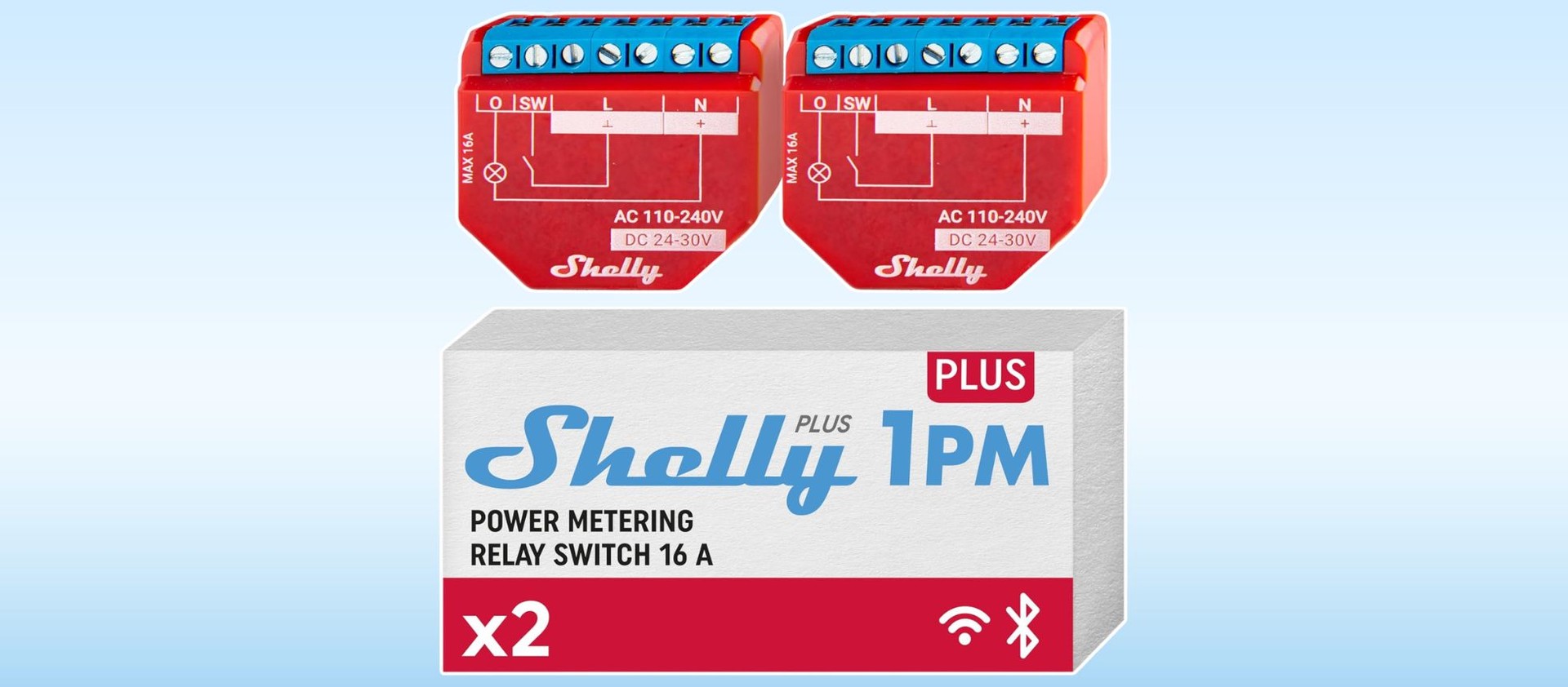 Shelly Plus 2PM, Interruttore Intelligente Relé WiFi & Bluetooth, 2 Shelly Plus 2PM, Interruttore Intelligente Relé WiFi & Bluetooth, 2