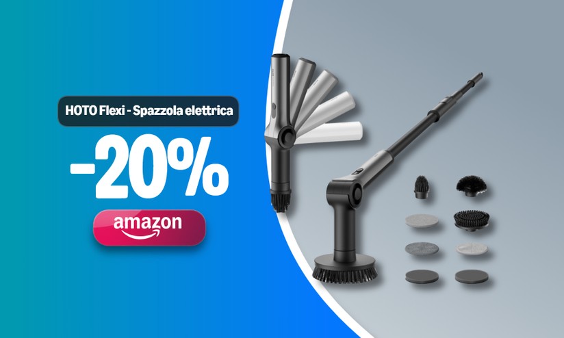 Spazzola Elettrica Rotante Per Pulizie – 8 Testine, Manico Regolabile, Batteria 2000 MAh, IPX6