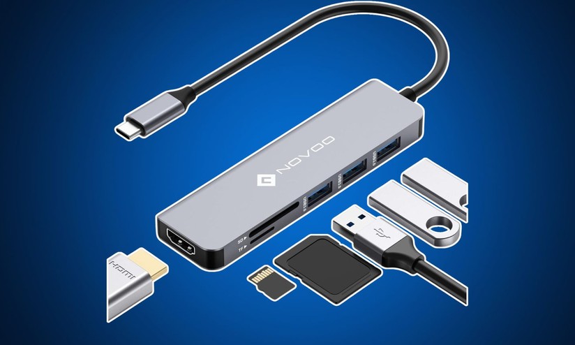 Hub USB C, adattatore multiporta USB C a HDMI 7 in 1, HDMI 4K, consegna di
