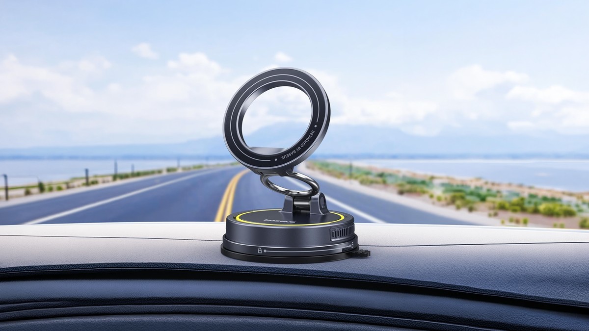 Baseus MagPro Series Support de téléphone magnétique pour voiture réglable à 180° - Multi-usage - Pliable - Pour iPhone 15 Pro Max, Samsung S24 Ultra et plus encore