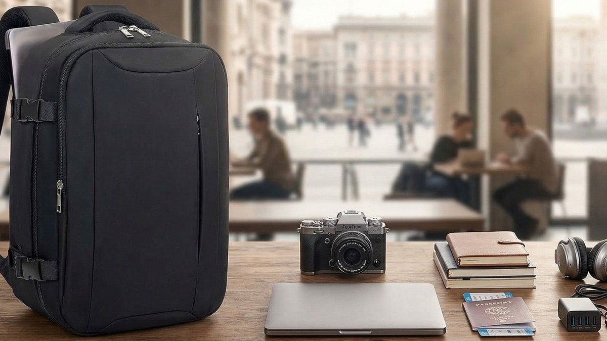 Zaino da viaggio da uomo, impermeabile da 17 pollici per computer portatile con borsa separata, porta di ricarica USB nascosta 50L zaino da trekking