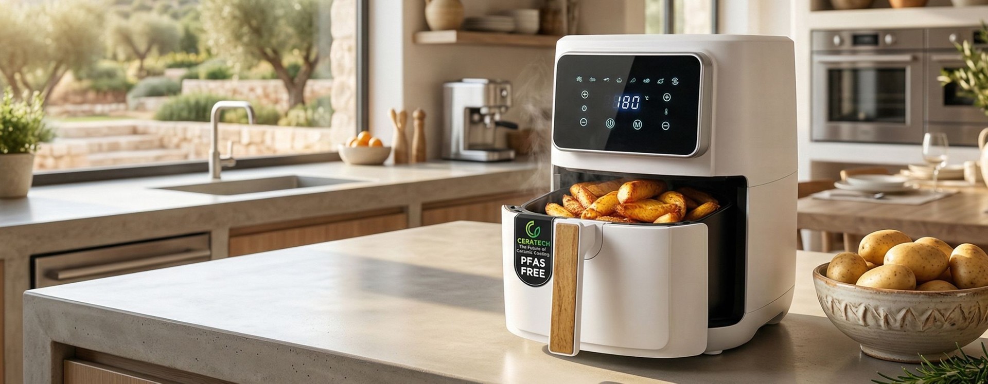 Friggitrice ad Aria 12L con Camere Singole e Doppie Regolabili, Emphsism XXL Airfryer con Finestra, Friggitrice Senza Olio, 8 Modi, Pannello Touch