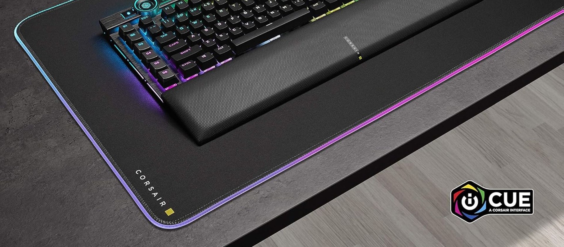 Outshine Gaming Organizer universale per dispositivi RGB, tablet, telefono, interruttore e supporto tecnico | Dock da scrivania salvaspazio con illuminazione RGB multicolore - Struttura in alluminio