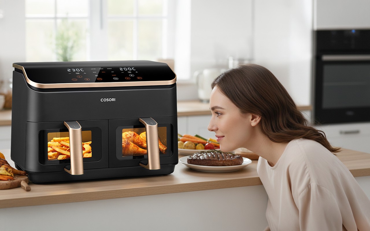 2 Pezzi Paraspruzzi in Acciaio Inox a Maglia Fine per Cosori Airfryer 8,5L/Dual Blaze TwinFry 10L, Friggitrice ad Aria Antispruzzo Magnetico, Accessori Riutilizzabili per Friggitrice Aria Calda