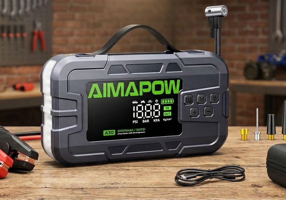 YUSMAN Avviatore Batteria Auto - 8000A, Booster Avviatore Auto Con Compressore 150psi Per 12v 10 0l Gas E 8 0l Diesel Jump Starter 5v 3a Avviatore Emergenza Usb Led Starter Batteria Lcd