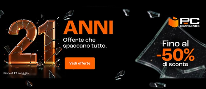 PcComponentes festeggia 21 anni di attività con sconti tech fino al 50%