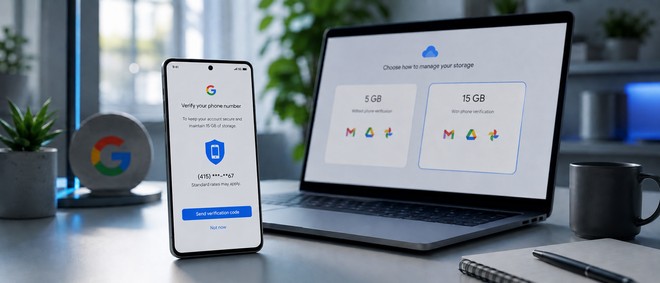 Anteprima: Gmail, 15 GB gratis solo con numero verificato: Google conferma il test