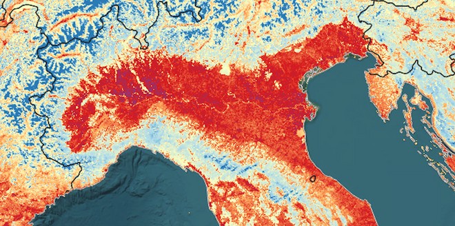 L'Europa vista dallo spazio: una mappa di fuoco per un maggio senza precedenti