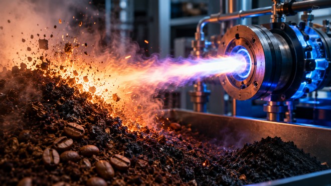 Copertina: I fondi di caffè diventano combustibile grazie a un nuovo processo al plasma