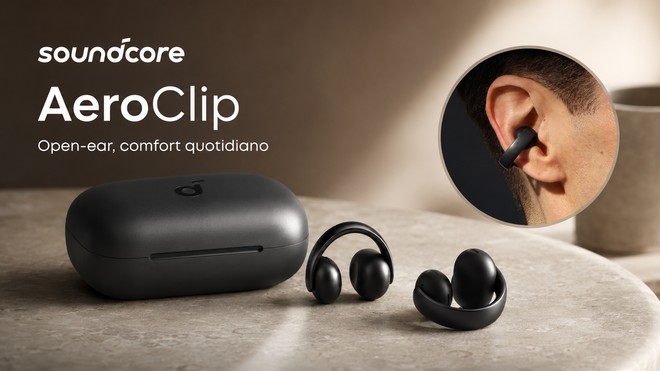 Anteprima: Soundcore AeroClip a 89 su Amazon: niente gommini, più comfort e chiamate AI