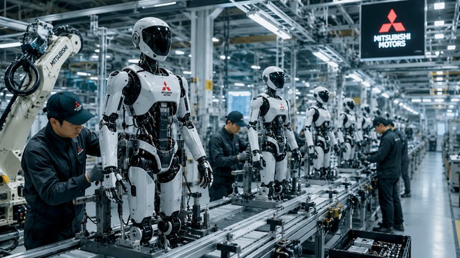 Anteprima: Mitsubishi produrrà 1.000 robot umanoidi al mese: cambia la fabbrica del futuro